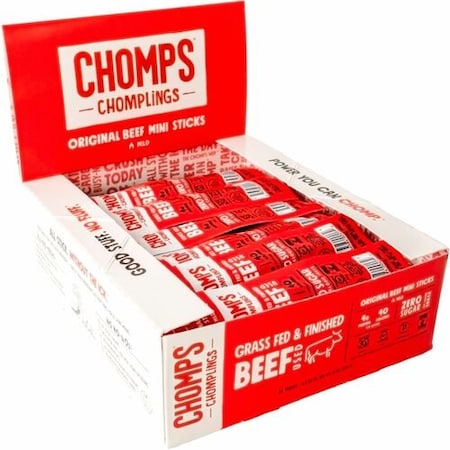 We Are The Chompians Beef Jerky, Original, Mini, 0.5 oz Sticks, 24/PK CHSLCO24